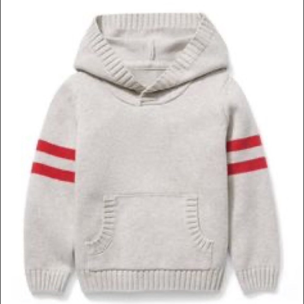 Janie and Jack Boys long sleeve striped arm hoodie 3-6 months